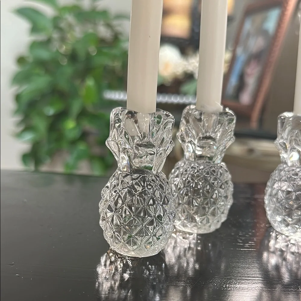 Crystal Pineapple Candle Holders - Set of 4 Williams Sonoma 🍍